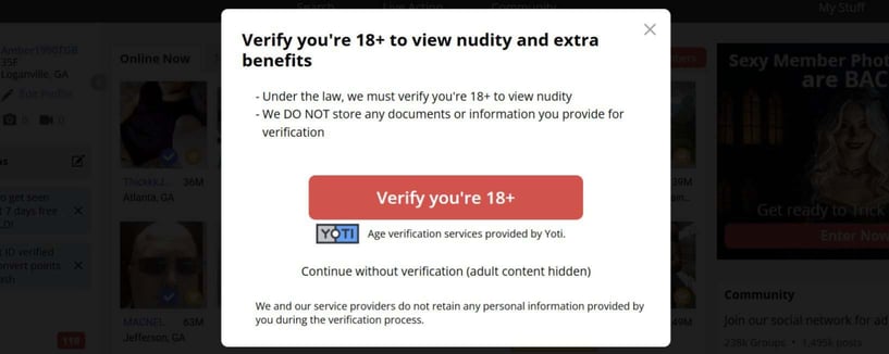AFF age verification pop-up before showing nudity AFF age verification pop-up before showing nudity