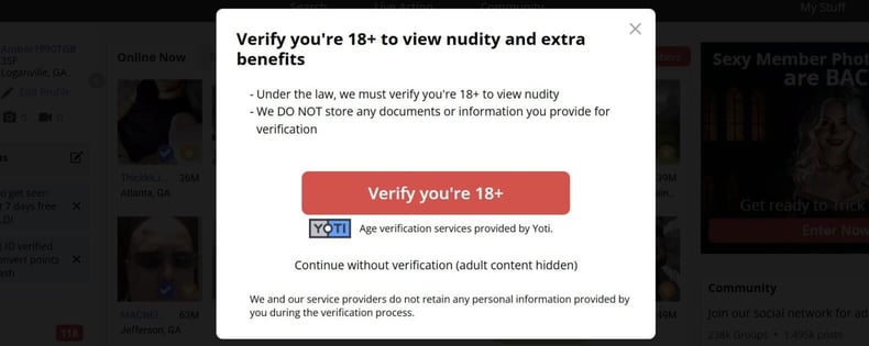 AFF age verification before showing nudity AFF age verification before showing nudity