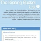 The Kissing Bucket List
