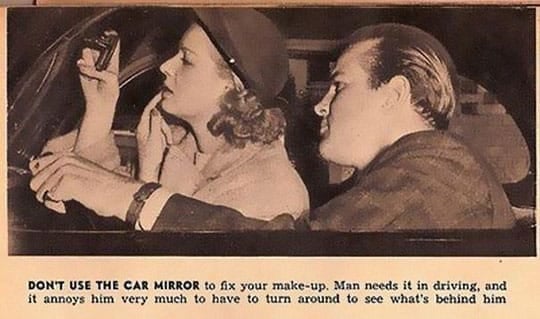  Don't use the car mirror