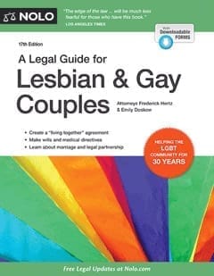 The cover of the "A Legal Guide for Lesbian & Gay Couples" book The cover of the "A Legal Guide for Lesbian & Gay Couples" book