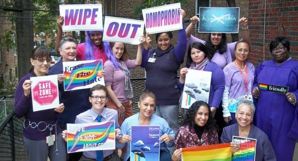 Photo of AAP group rallying for LGBTQ equality