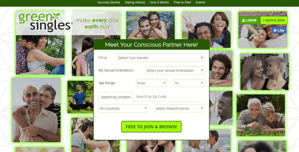 Screenshot of GreenSingles