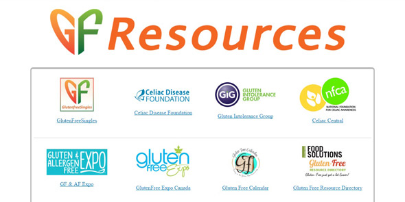 Screenshot of GlutenFreeSingles.com resources page