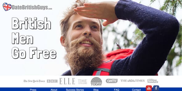 Screenshot of DateBritishGuys.com homepage