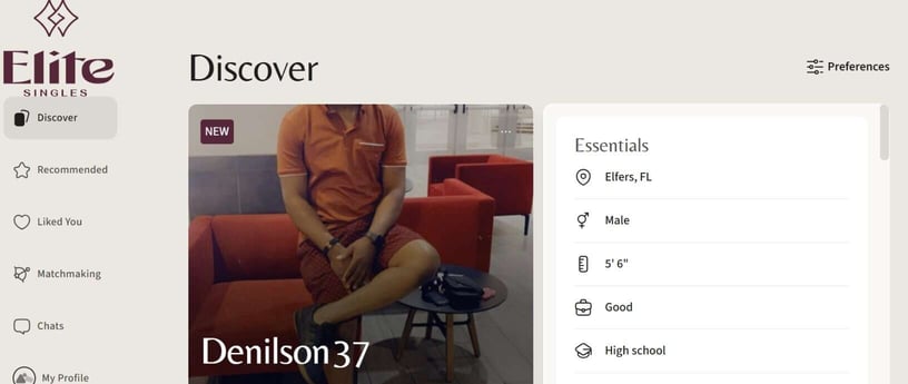 Elite Singles Discover page Elite Singles Discover page