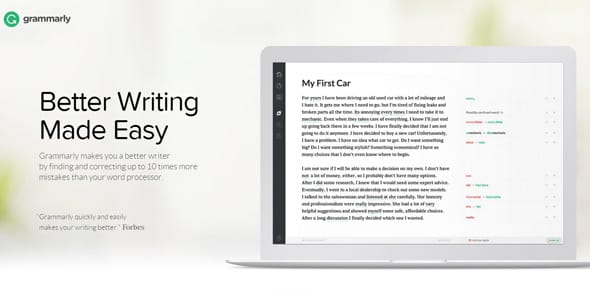 Screenshot of the Grammarly.com homepage