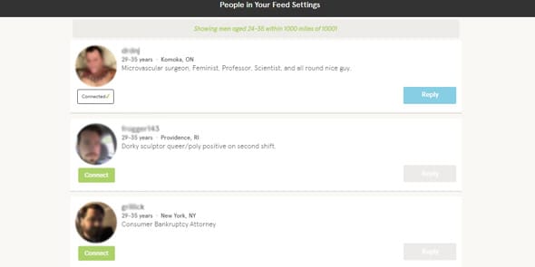 Screenshot of Siren search results