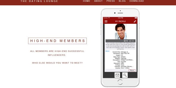 Screenshot of The Dating Lounge member standards