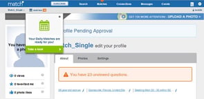 Match.com profile page Match.com profile page