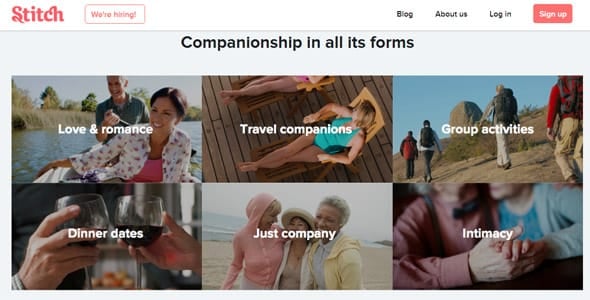 Screenshot of Stitch's website