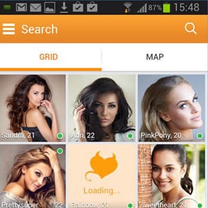 A screenshot of the BeNaughty app