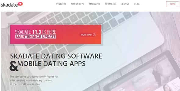 Screenshot of SkaDate's homepage