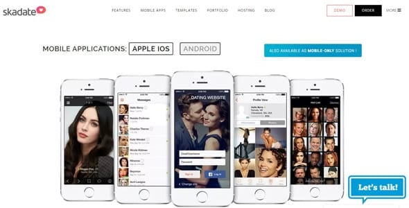 An example of how SkaDate's mobile applications look