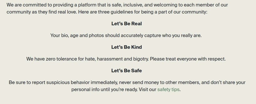eharmony community pledge: let's be real, let's be kind, let's be safe. eharmony community pledge: let's be real, let's be kind, let's be safe.