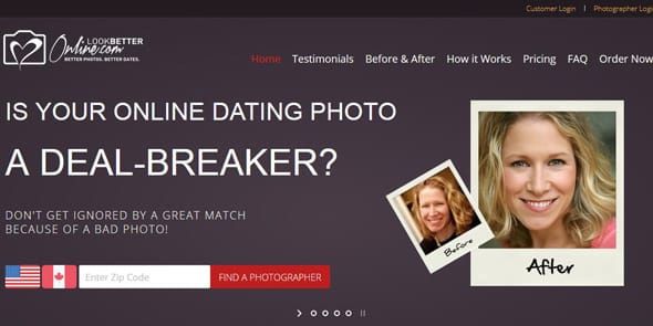 Screenshot of the LookBetterOnline homepage