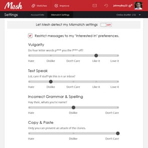Photo of Mesh Mismatch filter questions