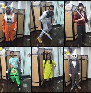 Photo of SNAP Interactive team members in costume for Halloween
