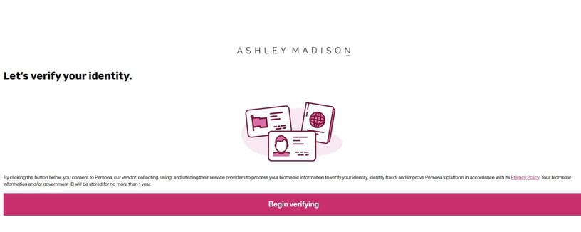 Ashley Madison verify screen