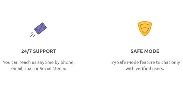 Screenshot of Cupid.com's safety features