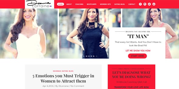 Screenshot of DeAnna Lorraine's homepage