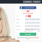 Screenshot of the sign-up for Flirt.com