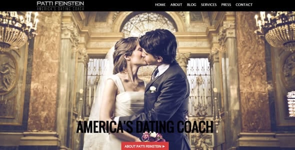 Screenshot of Patti Feinstein's dating coaching website