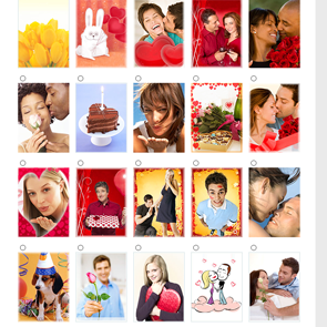Screenshot of ClownDating.com Card Choices