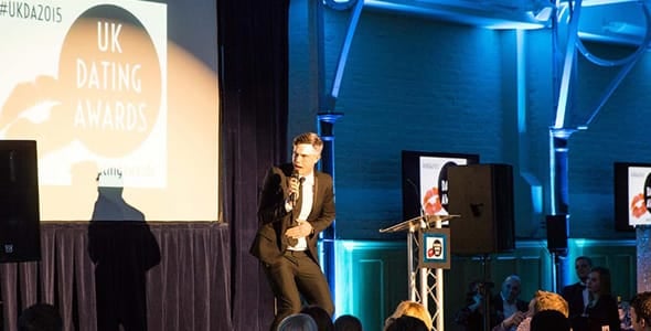 Photo of a speaker at the Dating Awards