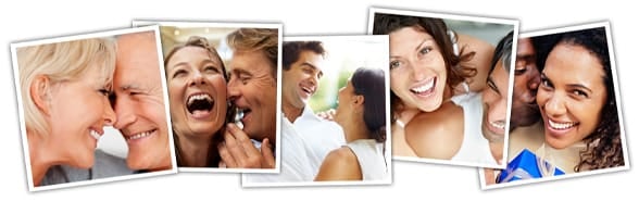Photo collage of happy couples
