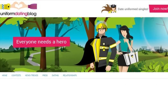 Screenshot of the success stories page at UniformDating.com