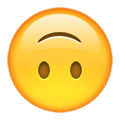 Graphic of upside-down smile emoji