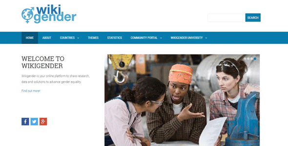 Screenshot of Wikigender's homepage