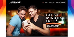 Screenshot of the HardlineChat homepage