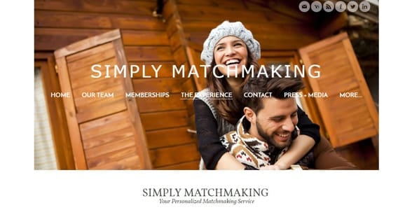 Screenshot of Simply Matchmaking's homepage