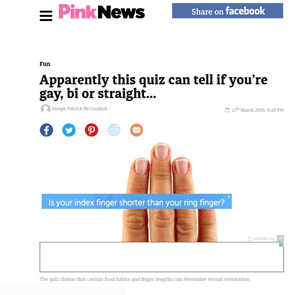 Photo of an online bisexuality quiz Photo of an online bisexuality quiz