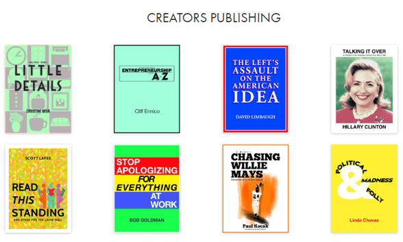 Screenshot of Creators publications