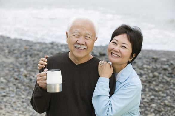 Photo of a senior couple on the beach