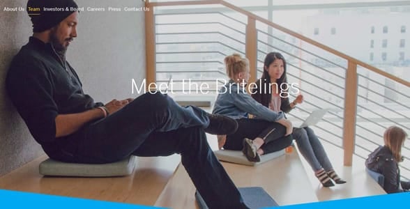 Screenshot of the Eventbrite team page
