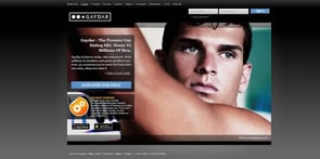 Screenshot of the Gaydar homepage