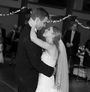 Photo of Blake, a Doc Love success story, and his wife on their wedding day