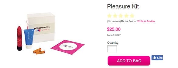 Screenshot of Babeland pleasure kit