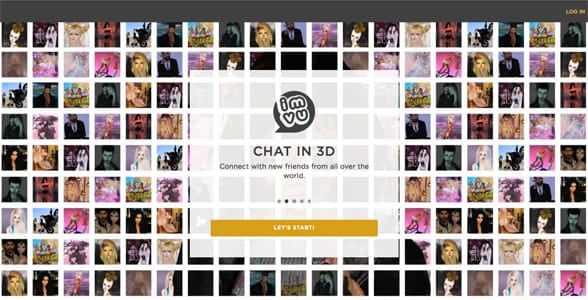 Screenshot of IMVU's homepage