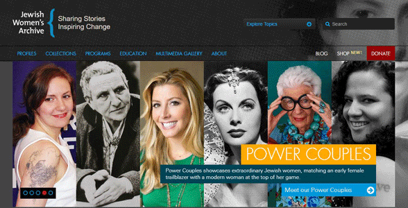 Screenshot of the Jewish Women's Archive homepage Screenshot of the Jewish Women's Archive homepage
