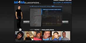 Screenshot of the M4MClassifieds homepage Screenshot of the M4MClassifieds homepage