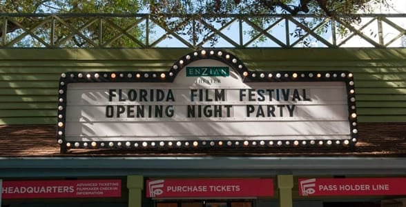 Photo of the marquee at the Florida Film Festival