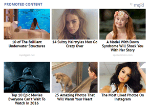 Screenshot of MGID ads
