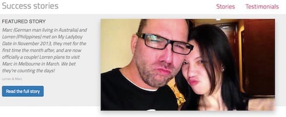 Screenshot of a My Transsexual Date success story Screenshot of a My Transsexual Date success story