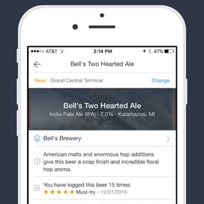 Photo of BeerMenus on mobile