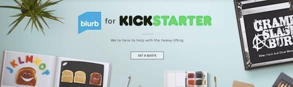 Screenshot of Blurb Kickstarter banner